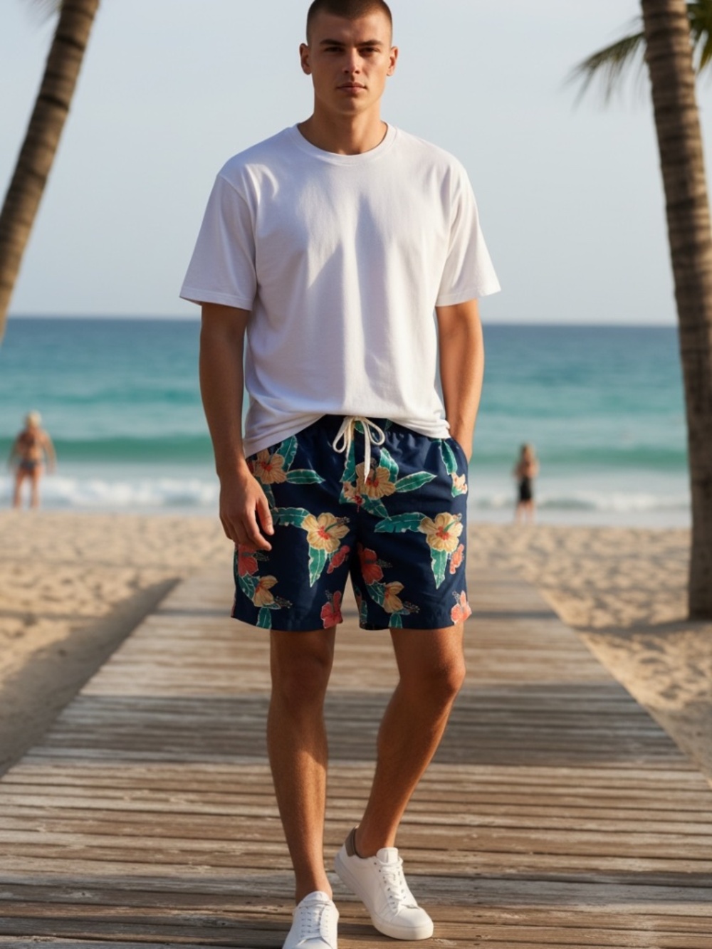 Chubbies Men’s Navy Tropical Floral 7” Swim Trunks